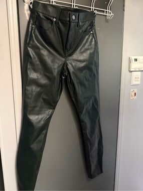 Veronica Beard Dark Green Faux Leather Pants. Leggings. 25  Super Nice.